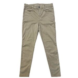 American Eagle Khaki Soft Skinny Jeans Size 10 Euro Nautical‎ Preppy Collegiate